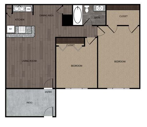 2 bedroom 1 bath A at Willow Creek Apartments, Texas, 77012